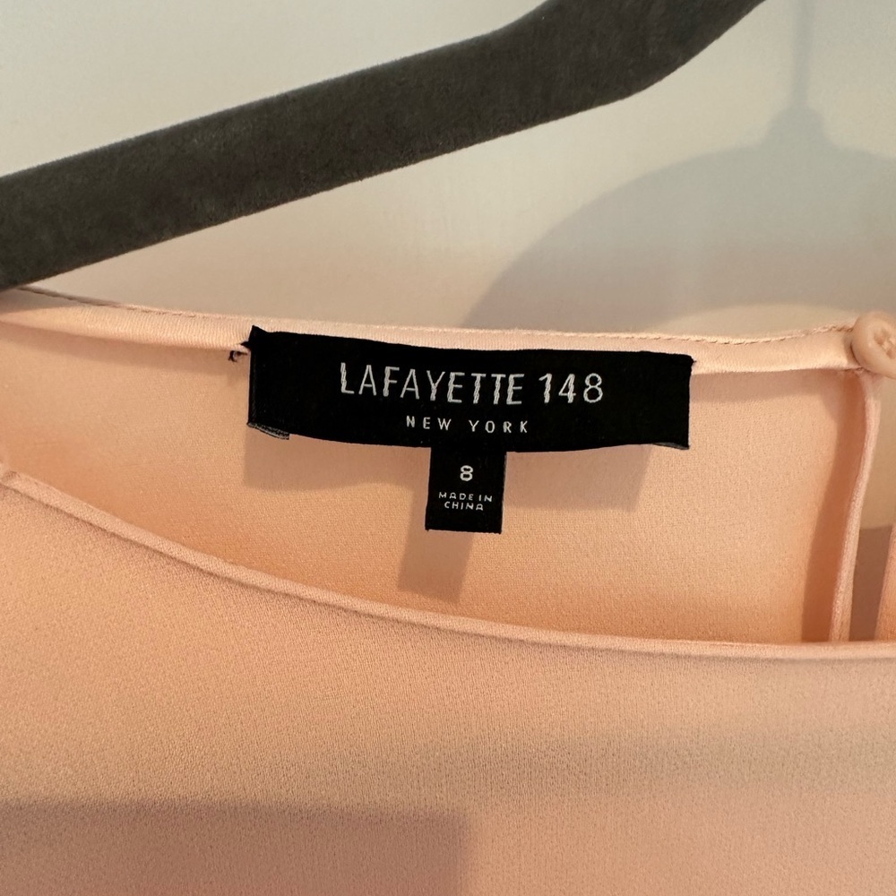 Elegant Peach Long Sleeve Blouse - Picture 4 of 6